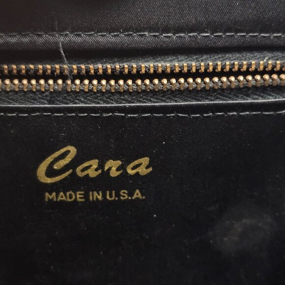 Black Red Floral Flower Embroidered Gold Cara Made in USA Clutch Hand Bag - Picture 2 of 16